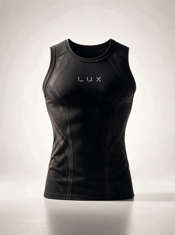 Design visualisation (AI-rendered) of a black seamless Tank